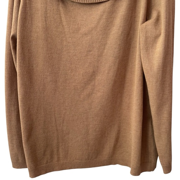 NEW Chico’s Camel Colored Cowl Neck Cozy Holiday Sweater Granola Girl Size XL - Picture 4 of 10